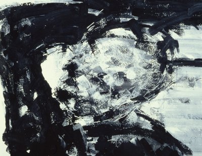 Kitaj with his hand on his head by Stephen Finer